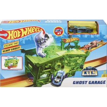 Mattel hot wheels hw city - αναδιπλουμενες πιστες ghost garage play set FJN34 / FJN38 887961539080