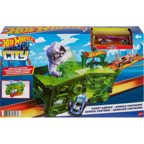 Mattel hot wheels hw city - αναδιπλουμενες πιστες ghost garage play set FJN34 / FJN38 887961539080