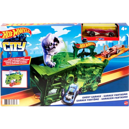 Mattel hot wheels hw city - αναδιπλουμενες πιστες ghost garage play set FJN34 / FJN38 887961539080