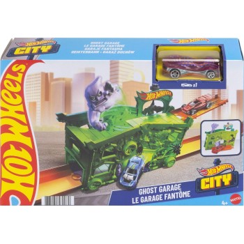 Mattel hot wheels hw city - αναδιπλουμενες πιστες ghost garage play set FJN34 / FJN38 887961539080