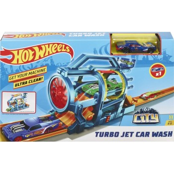 Mattel hot wheels hw city - αναδιπλουμενες πιστες turbo jet car wash play FJN34 / FJN35 887961539110