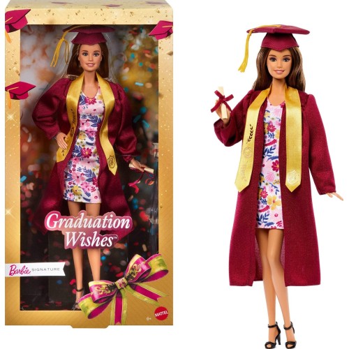 Mattel Barbie Signature Graduation Wishes Fashion Doll With Burgundy Robe & Tassel Cap, Collectible Gift JJX81 194735344406