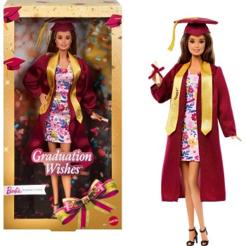 Mattel Barbie Signature Graduation Wishes Fashion Doll With Burgundy Robe & Tassel Cap, Collectible Gift JJX81 194735344406