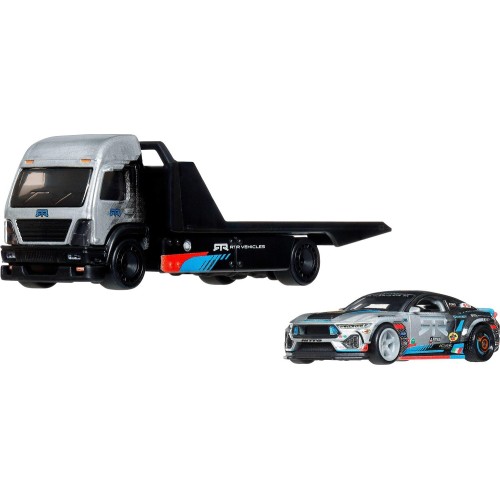 Mattel Hot Wheels Team Transport Truck & Race Car, Gift for Racing Collectors FLF56 / JHX92 194735338252