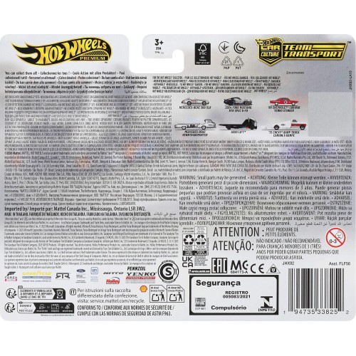 Mattel Hot Wheels Team Transport Truck & Race Car, Gift for Racing Collectors FLF56 / JHX92 194735338252