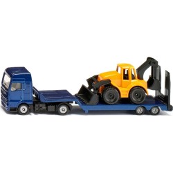 MAN Flatbed Truck With Backhoe Loader (1:87) - Siku Barcode: SI001761 4006874017614
