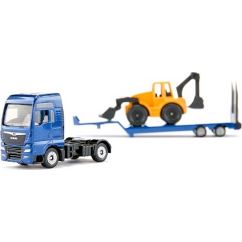 MAN Flatbed Truck With Backhoe Loader (1:87) - Siku Barcode: SI001761 4006874017614