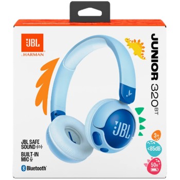 JBL JR 320BT Wireless On-Ear Headphones For Kids - Blue JBL1071BL 050036405546