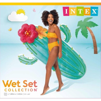 Intex παιδικό φουσκωτό στρώμα θαλάσσης κάκτος 185x140cm 58793 6941057425856