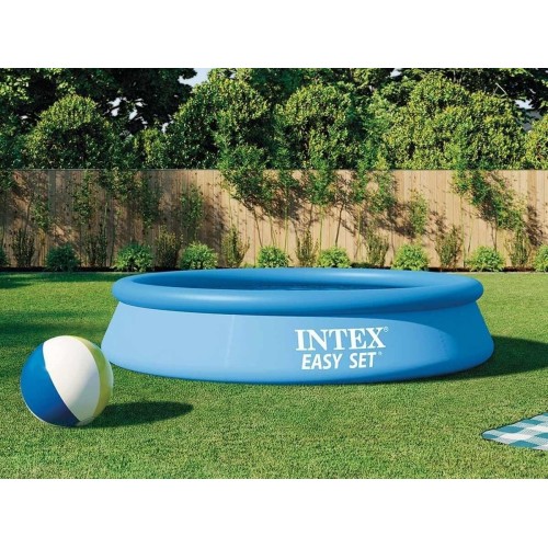 Intex easy set στρογγυλή πισίνα 3077lt φουσκωτή 305x61εκ. γαλάζια 28118 6941057420554