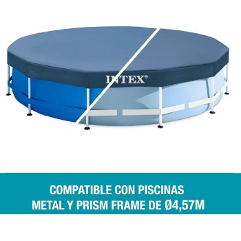 Intex prism & metal frame αντηλιακό προστατευτικό κάλυμμα πισίνας στρογγυλό 457εκ. 28032 6941057403984