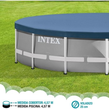 Intex prism & metal frame αντηλιακό προστατευτικό κάλυμμα πισίνας στρογγυλό 457εκ. 28032 6941057403984