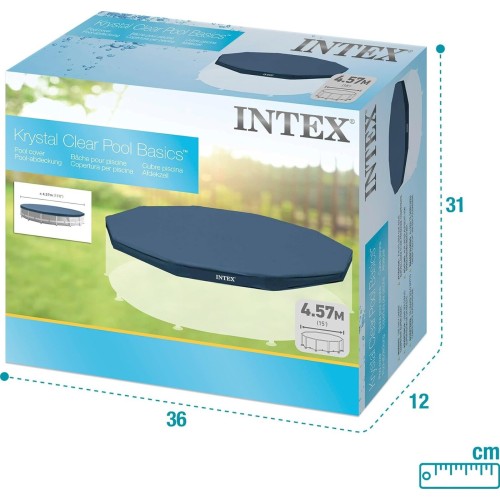 Intex prism & metal frame αντηλιακό προστατευτικό κάλυμμα πισίνας στρογγυλό 457εκ. 28032 6941057403984