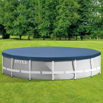 INTEX - round pool cover for 12 pools - includes rope tie/drain holes/snug fit 28031 6941057420318