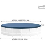 Intex prism & metal frame αντηλιακό προστατευτικό κάλυμμα πισίνας στρογγυλό 366εκ. 28031 6941057420318