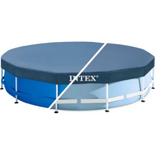 Intex prism & metal frame αντηλιακό προστατευτικό κάλυμμα πισίνας στρογγυλό 366εκ. 28031 6941057420318