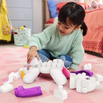 Mattel One Piece Mega Bloks Build & Enchant Unicorn Block Toy (26 Pieces) for Kids JKG36 194735349074
