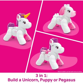 Mattel One Piece Mega Bloks Build & Enchant Unicorn Block Toy (26 Pieces) for Kids JKG36 194735349074