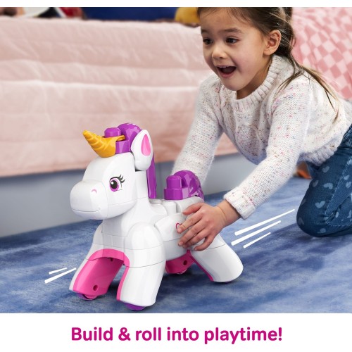Mattel One Piece Mega Bloks Build & Enchant Unicorn Block Toy (26 Pieces) for Kids JKG36 194735349074