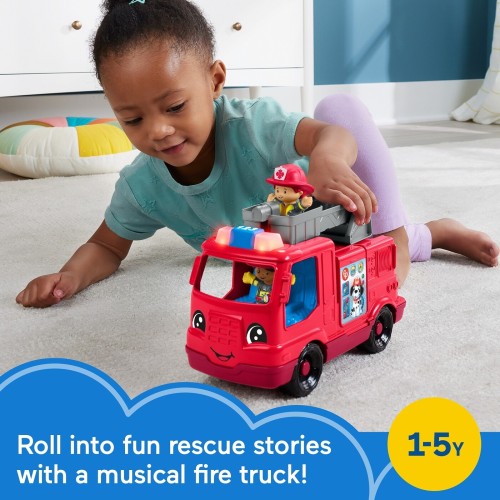 Mattel Fisher-price Little People Fire Truck Musical Toddler Toy With Lights & 2 Figures, Multilanguage Version HYR88 1947352546