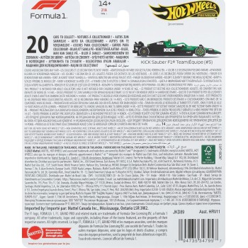 Mattel hot wheels συλλεκτική αυτοκινητακια f1 premium kick sauber f1 HRV11 / JKD89 194735347957