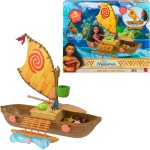 Mattel Disney Vaiana Floating Ocean Voyager Canoe Playset With 5 Play Areas, 9 Accessories & Animal Figure JLN22 194735367993