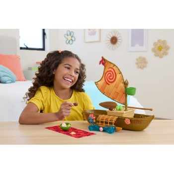 Mattel Disney Vaiana Floating Ocean Voyager Canoe Playset With 5 Play Areas, 9 Accessories & Animal Figure JLN22 194735367993