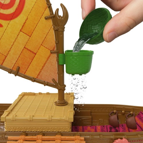 Mattel Disney Vaiana Floating Ocean Voyager Canoe Playset With 5 Play Areas, 9 Accessories & Animal Figure JLN22 194735367993