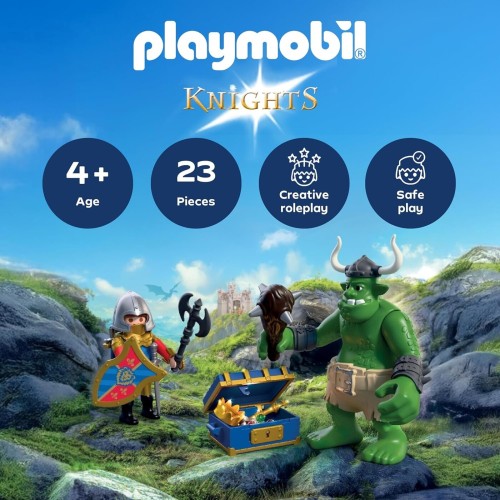 Playmobil Country Troll With Lion Knight Treasure 72116 4008789721167