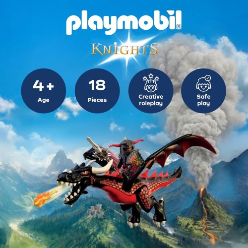 Playmobil Country Μαύρος Δράκος Και Ιππότης 72114 4008789721143