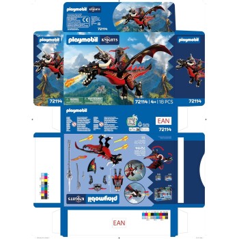Playmobil Country Μαύρος Δράκος Και Ιππότης 72114 4008789721143