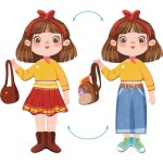 Just toys Δημιουργικά Παιχνίδια and Δραστηριότητες - Δημιουργικά Μαγνητικά Παιχνίδια | Magnetic Dress-up Fashion Girl – Μαγνητικ