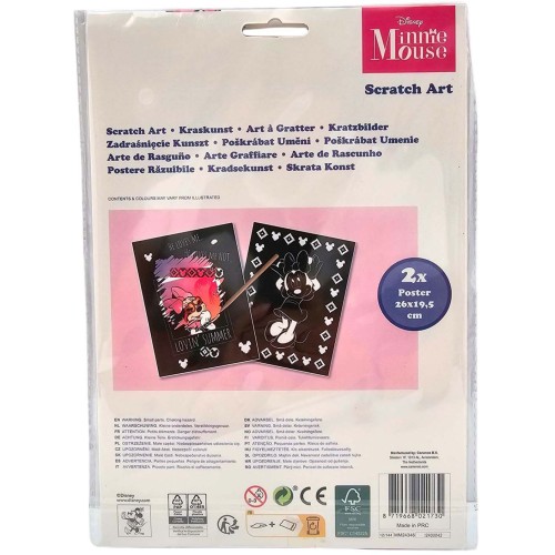 canenco Disney Minnie Mouse Minnie Scratch Art Poster 26X19,5Cm 2X MM24346 8719668021730