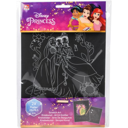 canenco Disney Princess Princess Scratch Art Poster 26X19,5Cm 2X DP22346V 8719668005075