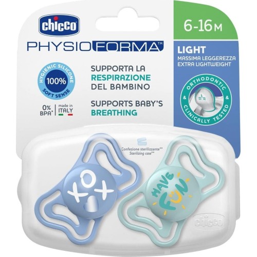Chicco Pacifiers Light Physioforma Blue for 6-16 Months C20-71038-21 8058664156405