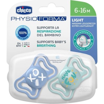 Chicco Pacifiers Light Physioforma Blue for 6-16 Months C20-71038-21 8058664156405