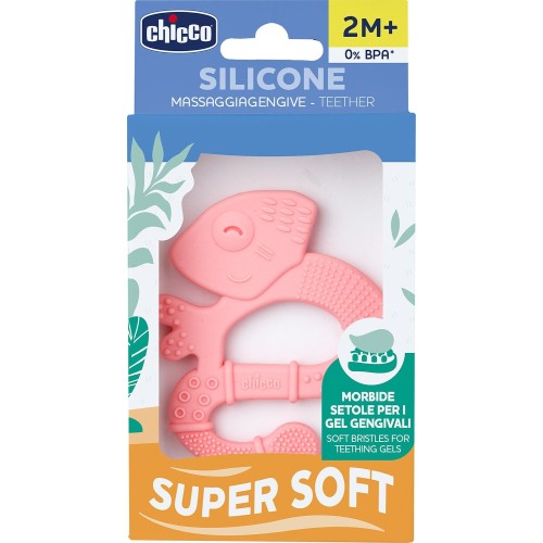 Chicco βρεφικός μασητικός κρίκος οδοντοφυΐας σιλικόνης ροζ για 2+ μηνών C05-28110-10 8058664143412