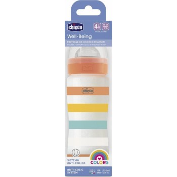 Chicco Plastic Well Being Plastic Bottom of Yellow 330ml for 4+ Months A60-28637-31 8058664166268