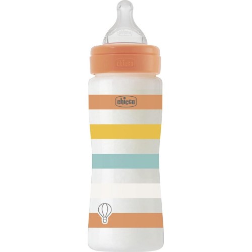 Chicco Plastic Well Being Plastic Bottom of Yellow 330ml for 4+ Months A60-28637-31 8058664166268