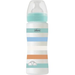 Chicco πλαστικό μπιμπερό well being κατά των κολικών μπλε 330ml για 4+ μηνών A60-28637-21 8058664166251