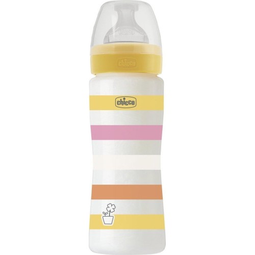 Chicco Well Being Plastic Bottle of Pink 330ml for 4+ Months A60-28637-11 8058664166244
