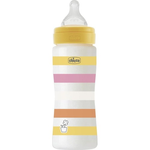 Chicco Well Being Plastic Bottle of Pink 330ml for 4+ Months A60-28637-11 8058664166244