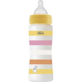 Chicco Well Being Plastic Bottle of Pink 330ml for 4+ Months A60-28637-11 8058664166244