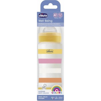 Chicco Well Being Plastic Bottle of Pink 330ml for 4+ Months A60-28637-11 8058664166244