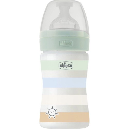 Chicco Well Being Plastic Bottle Against Colic Blue 150ml for 0+ Months A60-28611-21 8058664166206