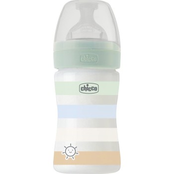 Chicco Well Being Plastic Bottle Against Colic Blue 150ml for 0+ Months A60-28611-21 8058664166206