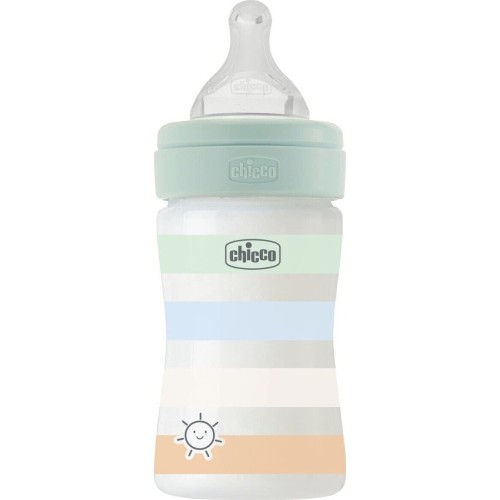 Chicco Well Being Plastic Bottle Against Colic Blue 150ml for 0+ Months A60-28611-21 8058664166206