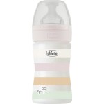 Chicco πλαστικό μπιμπερό well being κατά των κολικών ροζ 150ml για 0+ μηνών A60-28611-11 8058664166190
