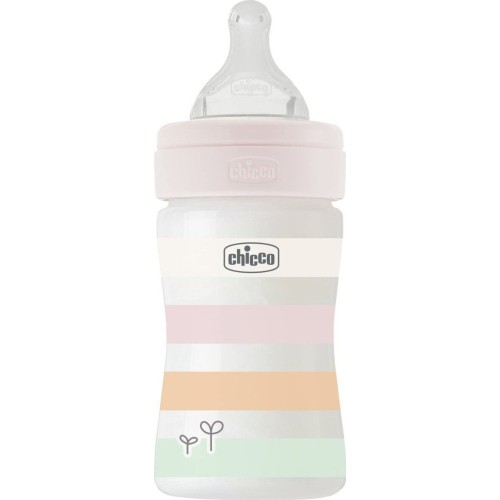 Chicco πλαστικό μπιμπερό well being κατά των κολικών ροζ 150ml για 0+ μηνών A60-28611-11 8058664166190
