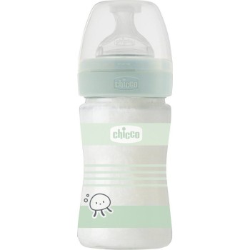 Chicco Glass Bottle Well Being Against Colic With Silicone Nipple 150ml for 0+ Months A50-28711-31 8058664166275